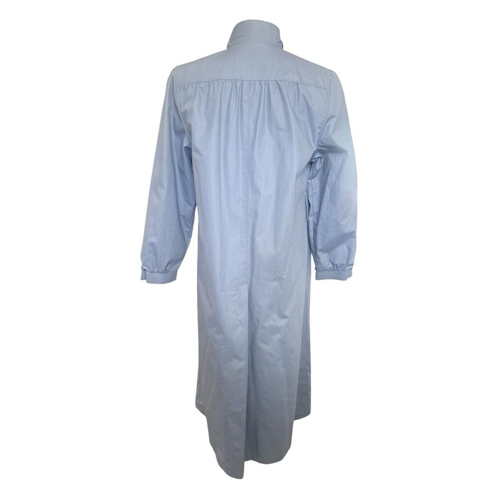 London Fog Powder Blue Tie Neck Trench Rain Coat Size 8 Vintage 1970s - Picture 6 of 8